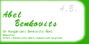 abel benkovits business card